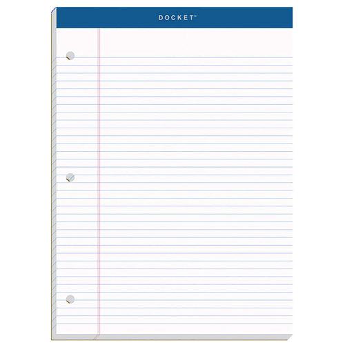 TOPS Double Docket Ruled Pads with Extra Sturdy Back, Medium/College Rule, (100) White 8.5 x 11 Sheets