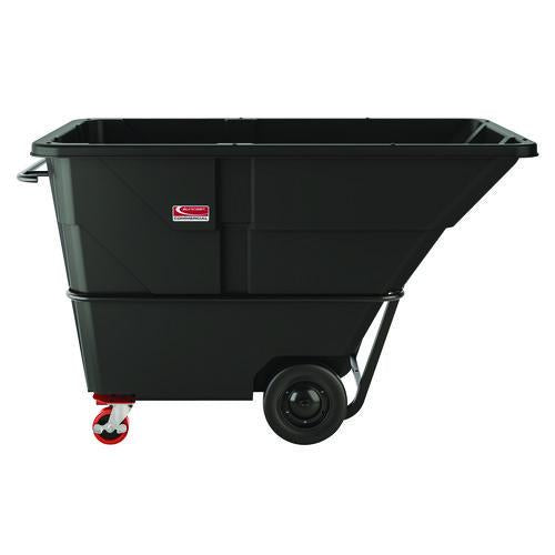 Suncast Commercial 2 cu yd Heavy Duty Tilt Truck, Forkliftable Frame, 2,300 lb Capacity, Black/Red