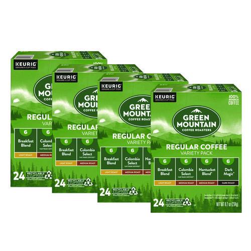 Green Mountain Coffee Regular Variety Pack Coffee K-Cups, Assorted Flavors, 96/Carton
