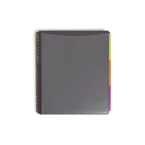 Smead Poly Project Organizer, 24 Letter-Size Sleeves, Gray with Bright Pockets