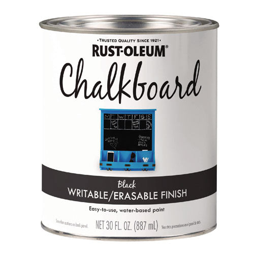 Rust-Oleum Chalkboard Paint, Matte Black, Quart Can