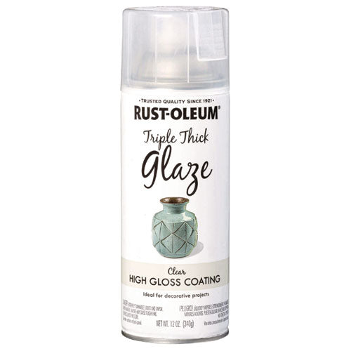 Rust-Oleum Specialty Triple Thick Glaze Spray Paint, High Gloss Clear, 12 oz Aerosol Can, 6/Carton