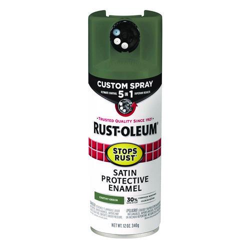 Rust-Oleum Stops Rust 5-in-1 Spray Paint, Satin Earthy Green, 12 oz Aerosol Can