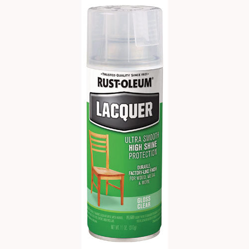 Rust-Oleum Specialty Lacquer Spray Paint, Gloss Clear, 12 oz Aerosol Can