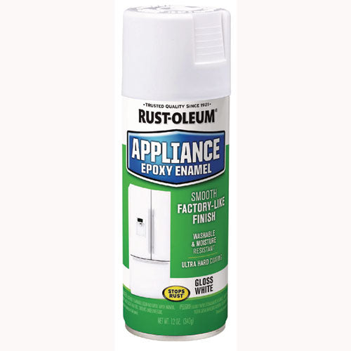 Rust-Oleum Specialty Appliance Epoxy Spray Paint, Gloss White, 12 oz Aerosol Can, 6/Carton