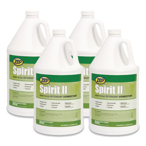 Zep Spirit II Ready-to-Use Disinfectant, Citrus Scent, 1 gal Bottle, 4/Carton