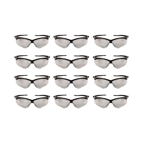 KleenGuard Nemesis Safety Glasses, Black Half Frame, Clear Dual I/O Lens