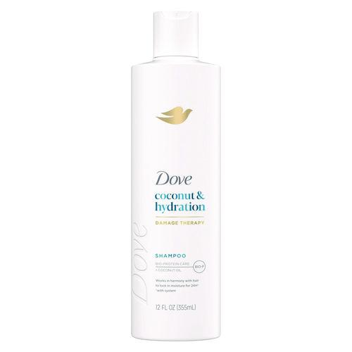 Dove Coconut Shampoo, 12 oz Bottle, 6/Carton