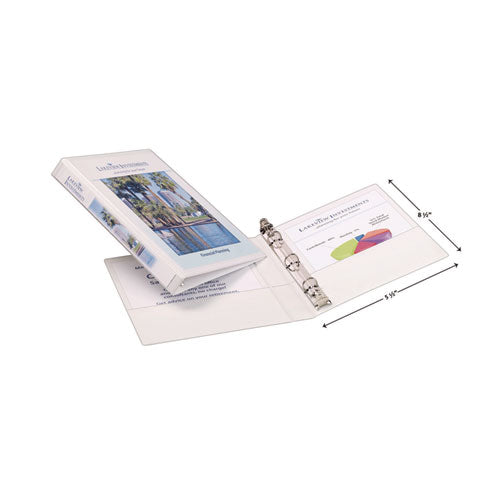 Avery Mini Size Durable View Binder with Round Rings, 3 Rings, 0.5" Capacity, 8.5 x 5.5, White