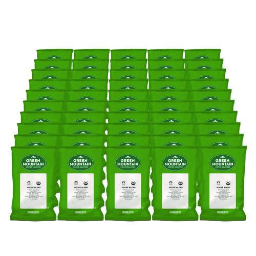 Green Mountain Coffee Fair Trade Organic House Blend Coffee, Fractional Packs, 2.5 oz, 50/Carton