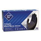 Safety Zone ProGuard Powder Free Nitrile Gloves, Powder-Free, 3.5 mil Thick, 9.65" Long, Black, 100/Box, 10 Boxes/Carton