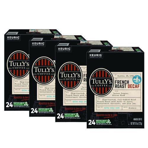Tully's Coffee French Roast Decaf Coffee K-Cups, 96/Carton