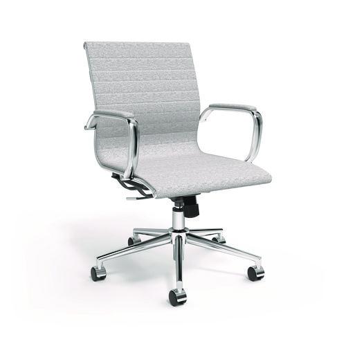 Alera Siskin Fabric Managers Chair, Supports Up to 275 lb, 16.93 to 20.67 Seat Height, Gray Seat, Gray Back, Chrome Base