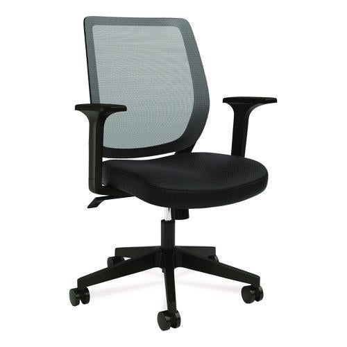 Alera Wessex Ergonomic Fabric Mesh Swivel Task Chair, Supports Up to 275lbs, 17.09 to 20.83 Seat Height, Black Seat/Back/Base