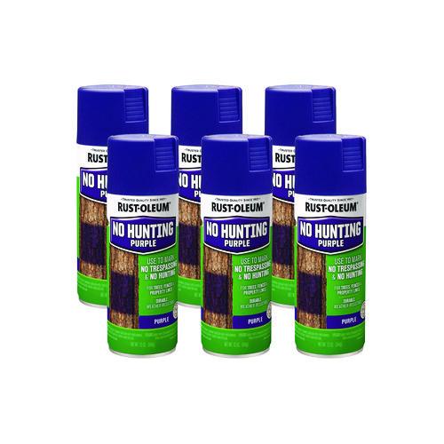 Rust-Oleum Specialty No Hunting Purple Spray Paint, Flat No Hunting Purple, 12 oz Aerosol Can, 6/Carton