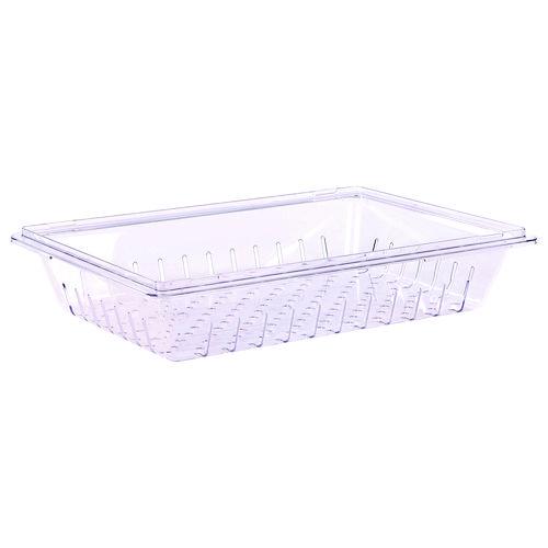 Carlisle StorPlus Polycarbonate Food Storage Container Colander, 18 x 26 x 5, Clear, Plastic