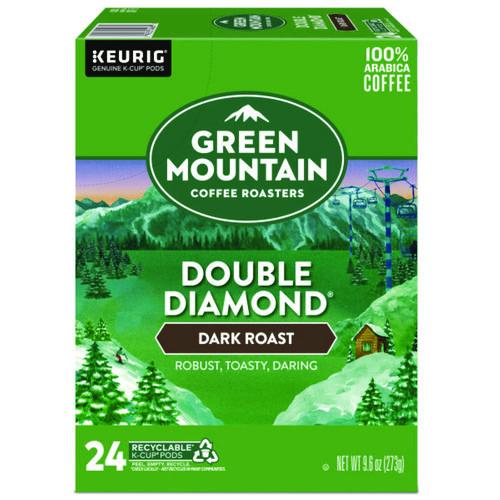 Green Mountain Coffee Double Black Diamond Extra Bold Coffee K-Cups, 24/Box