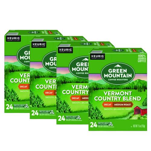 Green Mountain Coffee Vermont Country Blend Decaf Coffee K-Cups, 96/Carton