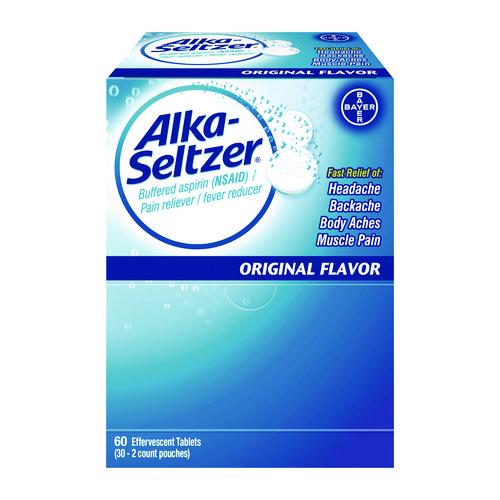 Alka-Seltzer Buffered Aspirin (NSAID) Tablets, 2/Pack, 30 Packs/Box