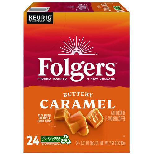Folgers Buttery Caramel Coffee K-Cups, 24/Box