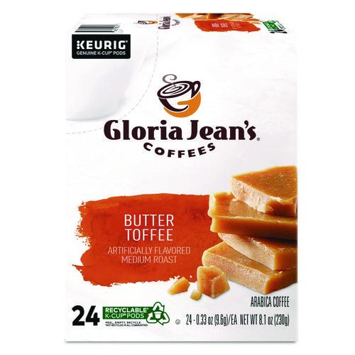 Gloria Jean's Butter Toffee Coffee K-Cups, 24/Box