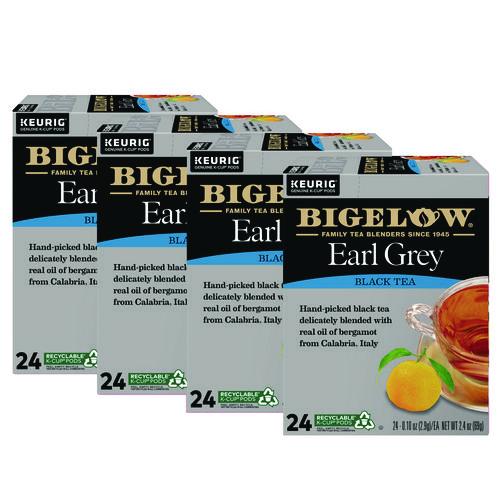 Bigelow Earl Grey Tea K-Cup Pack, 24/Box, 4 Box/Carton