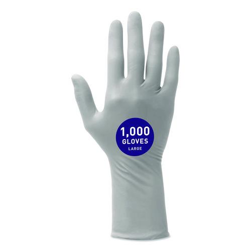 Kimtech STERLING Nitrile-Xtra Exam Gloves, Powder-Free, AQL 1.0, Large, 3.5 mil Thick, 12" Long, Gray, 100/Box, 10 Boxes/Carton