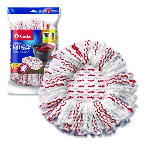 O-Cedar EZWring Deep Clean Refill, Microfiber, Custom size for EZ Wring Mop System, Red/White