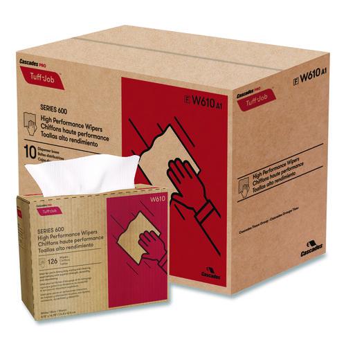 Cascades PRO Tuff-Job S600 High Performance Wipers, 9 3/4 x 16 3/4, 126/Box, 10 Box/Carton