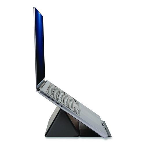 Allsop Foldio Laptop and Tablet Stand, +30 Tilt, 9.5" x 14.5" x 3", Black, Supports 7 lb