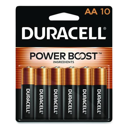 Duracell POWER BOOST Coppertop Alkaline AA Batteries, 10/Pack