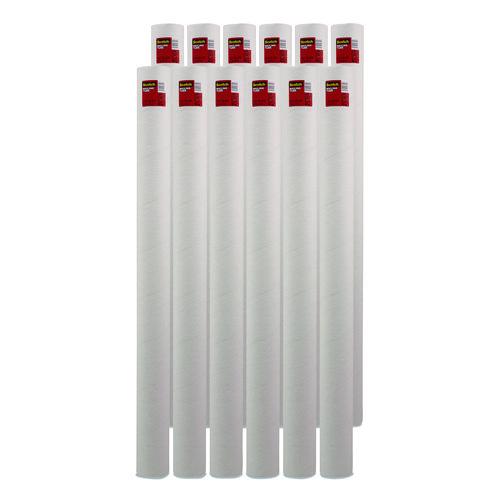 Scotch Mailing Tube, 48" Long, 4" Diameter, White, 12/Carton