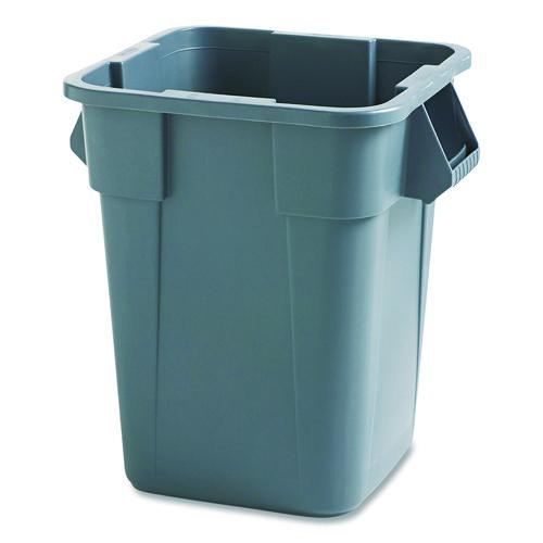Rubbermaid Commercial Square Brute Container, 40 gal, Polyethylene, Gray