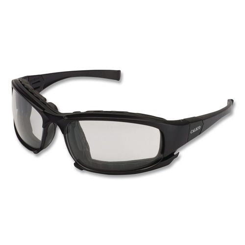 KleenGuard V50 Calico Safety Eyewear with Head Strap, Black Full Frame, Clear Dual Anti-Fog Lens