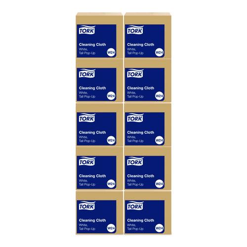 Tork Cleaning Cloth, 8.46 x 16.13, White, 100 Wipes/Box, 10 Boxes/Carton