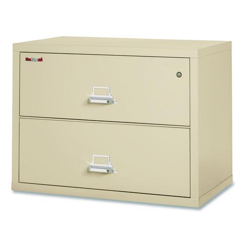 FireKing Insulated Lateral File, 2 Legal/Letter-Size File Drawers, Parchment, 37.5" x 22.13" x 27.75"