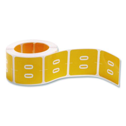 Smead Numerical End Tab File Folder Labels, 0, 1.5 x 1.5, Yellow, 250/Roll