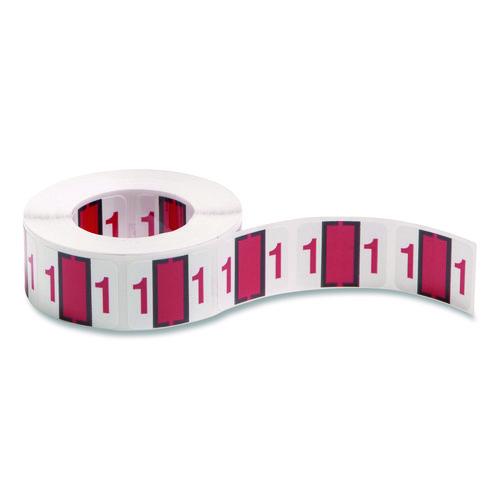 Smead Numerical End Tab File Folder Labels, 1, 1 x 1.25, White, 500/Roll