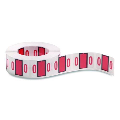 Smead Numerical End Tab File Folder Labels, 0, 1 x 1.25, White, 500/Roll