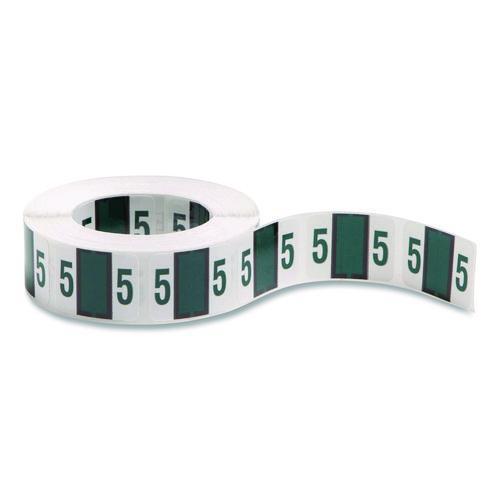 Smead Numerical End Tab File Folder Labels, 5, 1 x 1.25, White, 500/Roll