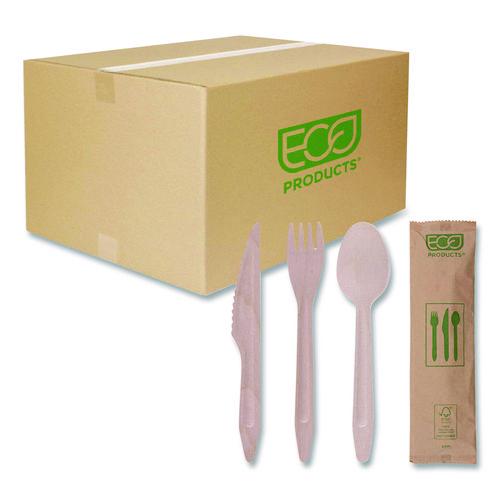 Eco-Products Wood Cutlery, General Purpose, Fork/Knife/Napkin/Spoon, Natural, 500/Carton