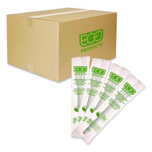 Eco-Products Plantware Compostable Cutlery, Fork, Plastic, White, 1,000/Carton