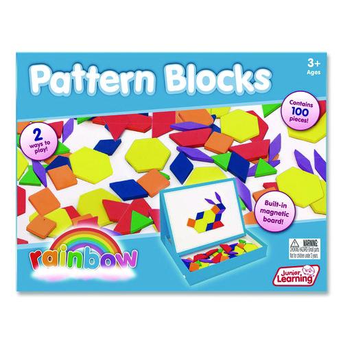 Junior Learning Inc Rainbow Pattern Blocks, Pre-K, 100 Pieces