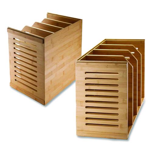 Officemate Bamboo Magazine File, 14.09 x 14.41 x 14.41, Brown