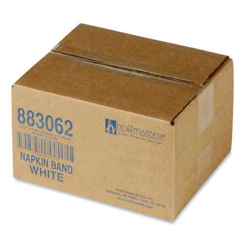 Hoffmaster Adhesive Napkin Bands, White, 1.5", 10,000/Carton