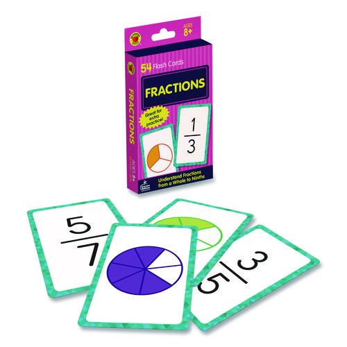 Carson-Dellosa Education Fractions Flash Cards, Grades 4 to 6, 3.25" x 5.25", Assorted Colors, 54 Cards