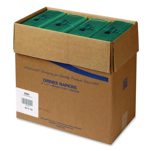 Hoffmaster Dinner Napkins, 2-Ply, 15 x 17, Teal, 1,000/Carton
