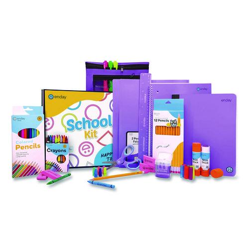 enday Back to School Supplies Kit for Grades K-5, Purple