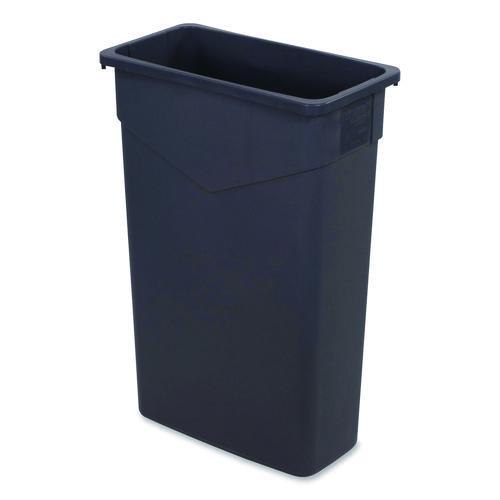 Carlisle TrimLine Rectangle Waste Container, 23 gal, Plastic, Gray, 4/Carton