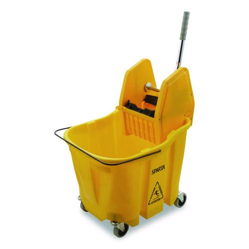 Carlisle OmniFit Mop Bucket with Down Press Wringer, 35 qt, Yellow